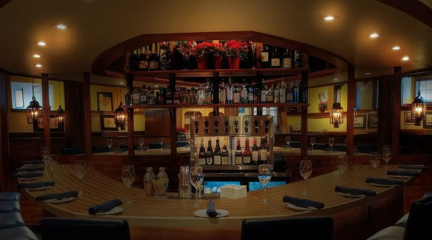 View of the lower deck bar area